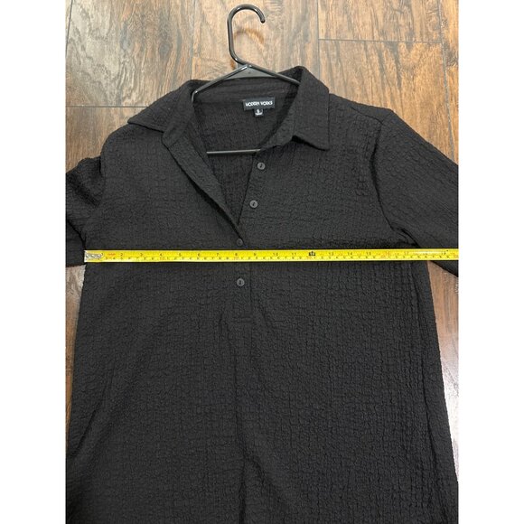 Modern Works Black Textured Long Sleeve Button-Up Shirt Size S - Picture 5 of 5